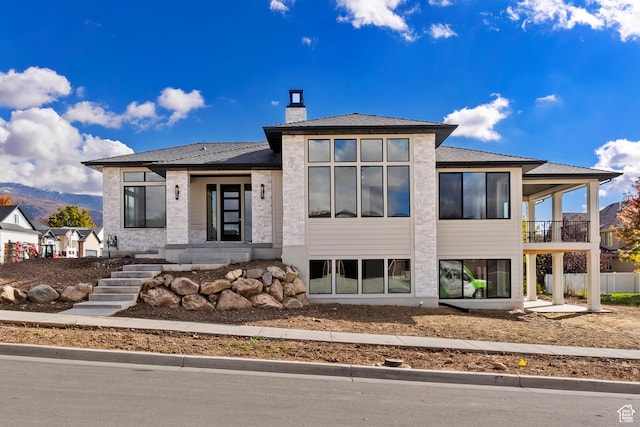 434 W 450 S Unit 815, Farmington, UT 84025 - back of house with a chimney and a mountain view