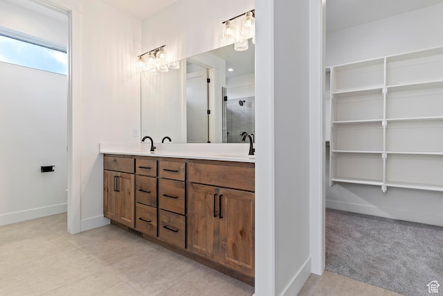 434 W 450 S Unit 815, Farmington, UT 84025 - full bath featuring double vanity, a stall shower, and tile patterned floors