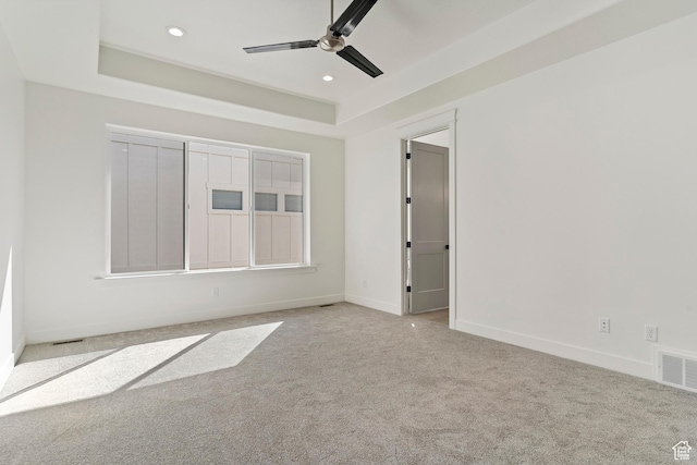 434 W 450 S Unit 815, Farmington, UT 84025 - carpeted spare room featuring a tray ceiling, recessed lighting, and ceiling fan