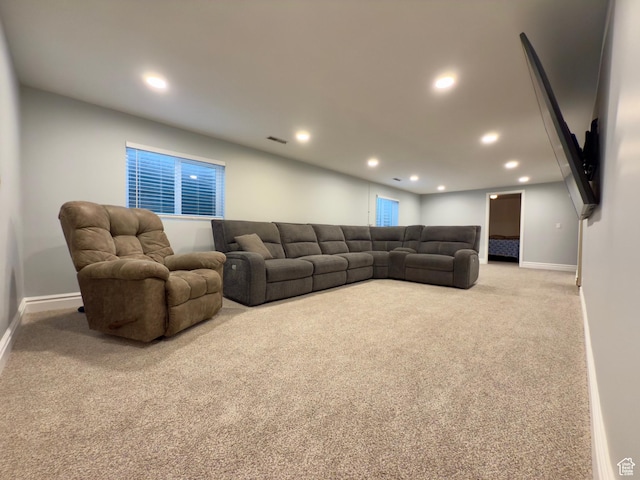 1460 E Amalfi Ave, Sandy, UT 84093 - living room with carpet floors, baseboards, and recessed lighting