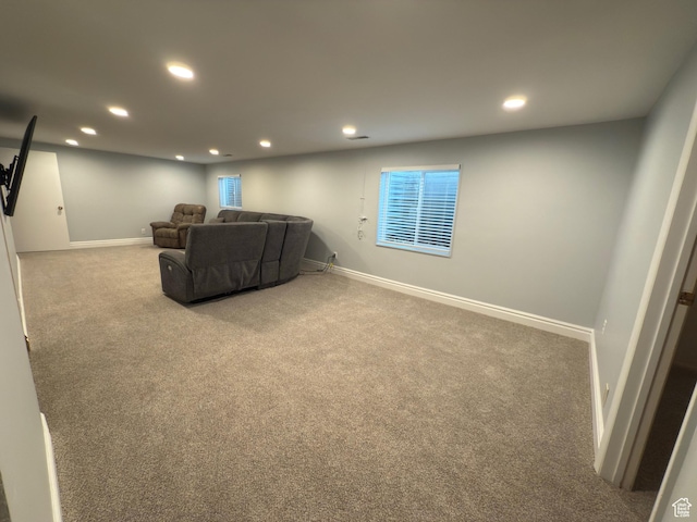 1460 E Amalfi Ave, Sandy, UT 84093 - living area featuring recessed lighting, carpet, and baseboards