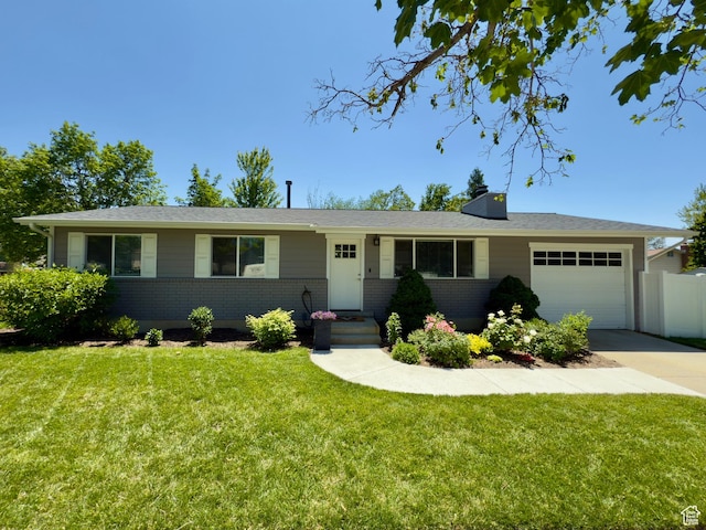 1460 E Amalfi Ave, Sandy, UT 84093 - ranch-style home with a garage, brick siding, and concrete driveway