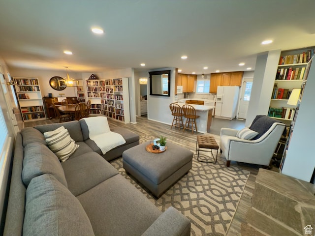 1460 E Amalfi Ave, Sandy, UT 84093 - living room featuring recessed lighting and light wood-style flooring