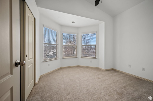 1952 E Meadow Downs Way, Cottonwood Heights, UT 84121 - carpeted spare room featuring ceiling fan, baseboards, and lofted ceiling