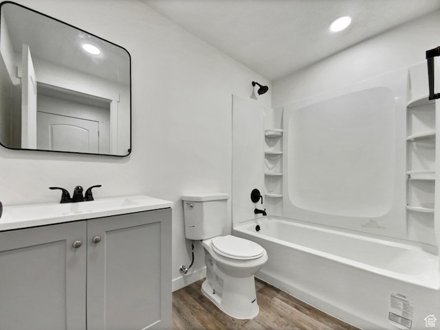 4961 W Longboat Ln, Herriman, UT 84096 - full bathroom with shower / bath combination, wood-type flooring, toilet, and vanity