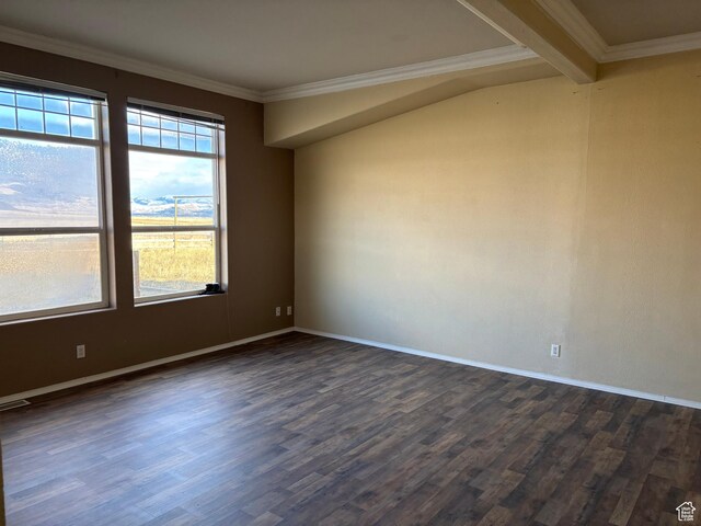 4981 N Daniels Rd, Malad City, ID 83252 - empty room featuring dark hardwood / wood-style floors and ornamental molding