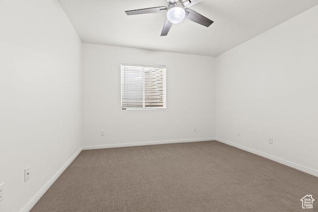 1305 E Riverside Dr Unit 1, St George, UT 84790 - empty room featuring ceiling fan, carpet floors, and baseboards