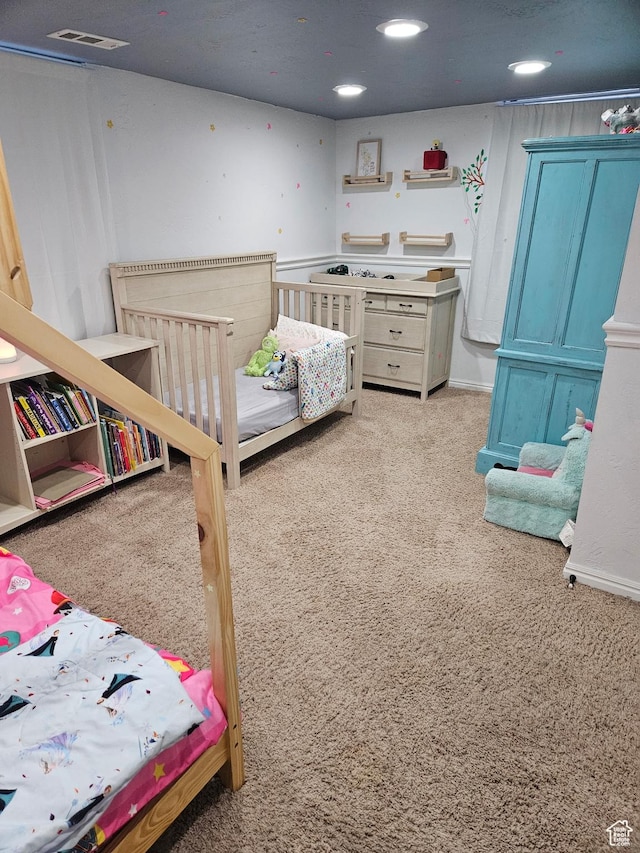 1060 E 30th S, Ogden, UT 84403 - bedroom featuring recessed lighting, visible vents, and carpet floors