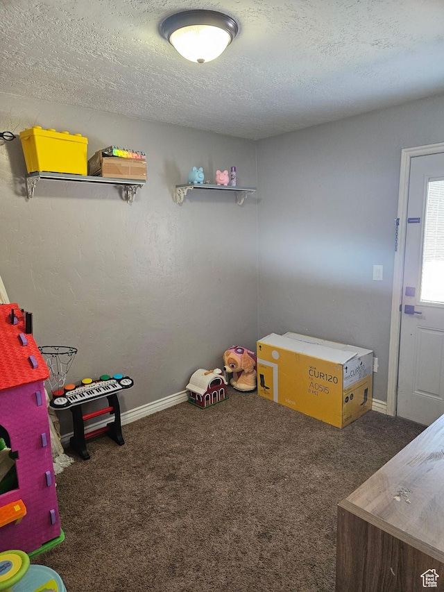 1060 E 30th S, Ogden, UT 84403 - playroom featuring baseboards, carpet floors, and a textured ceiling