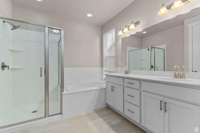 1282 E Clipper Peaks, Eagle Mountain, UT 84005 - bathroom featuring plus walk in shower and vanity