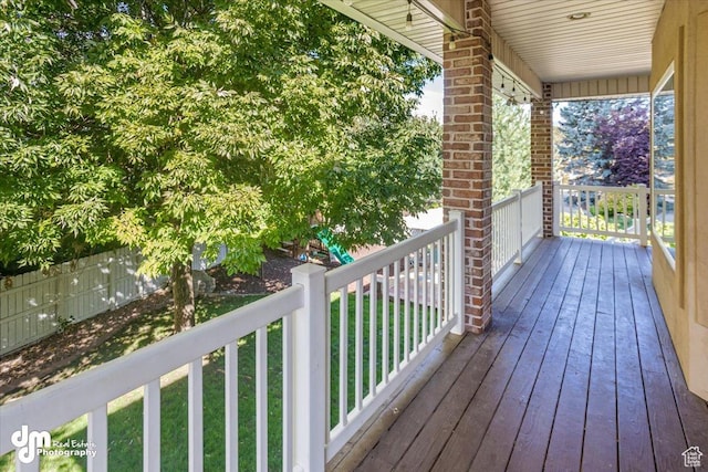 deck with a porch