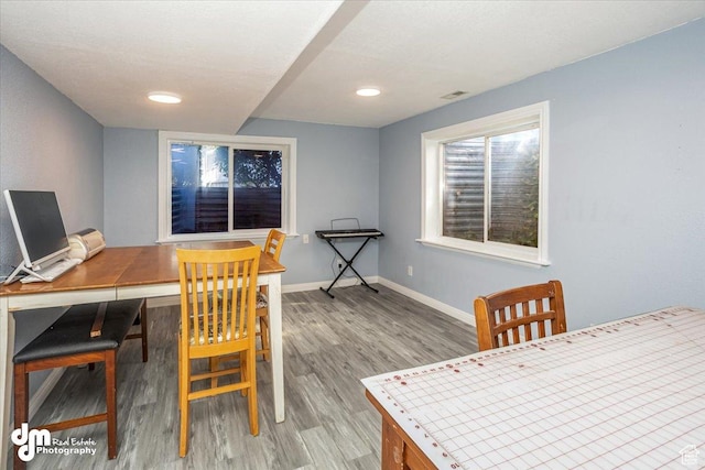 dining room featuring light hardwood / wood-style floors