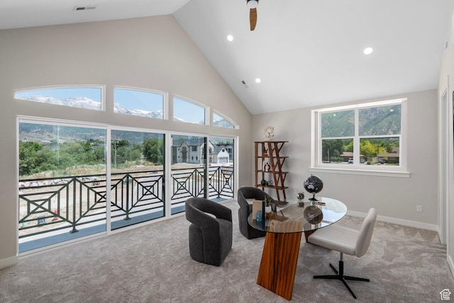 250 S Main St Unit 7, Alpine, UT 84004 - carpeted office with high vaulted ceiling and a wealth of natural light