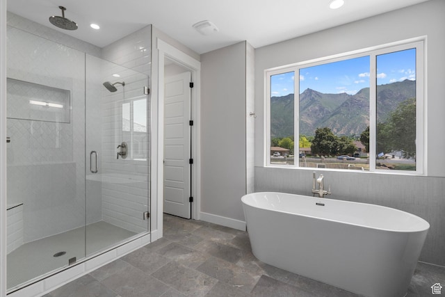 250 S Main St Unit 7, Alpine, UT 84004 - bathroom featuring separate shower and tub and a mountain view