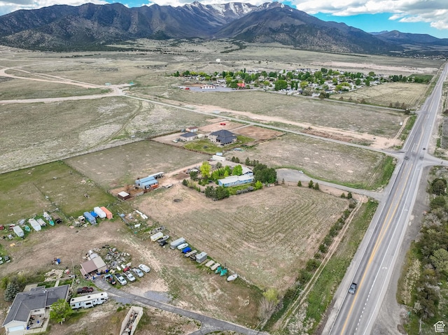 aerial overview of property's location featuring mountains and rural landscape