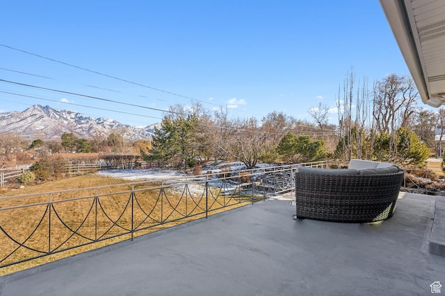 5419 S Kenwood Dr E, Salt Lake City, UT 84107 - view of patio / terrace with a mountain view