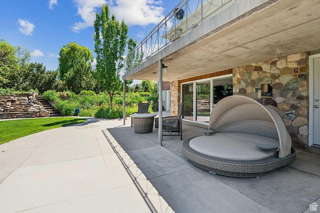 5419 S Kenwood Dr E, Salt Lake City, UT 84107 - view of patio featuring stairs