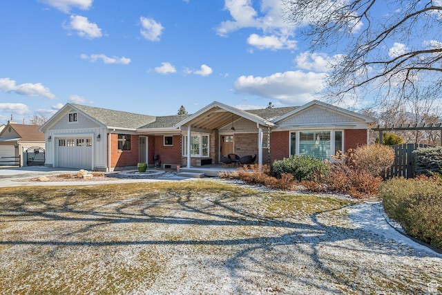 5419 S Kenwood Dr E, Salt Lake City, UT 84107 - ranch-style home with an attached garage, brick siding, concrete driveway, and roof with shingles