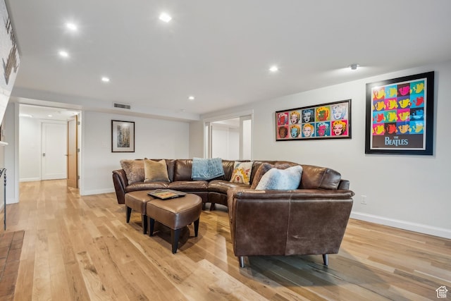 5419 S Kenwood Dr E, Salt Lake City, UT 84107 - living area featuring light wood-style flooring, baseboards, and recessed lighting
