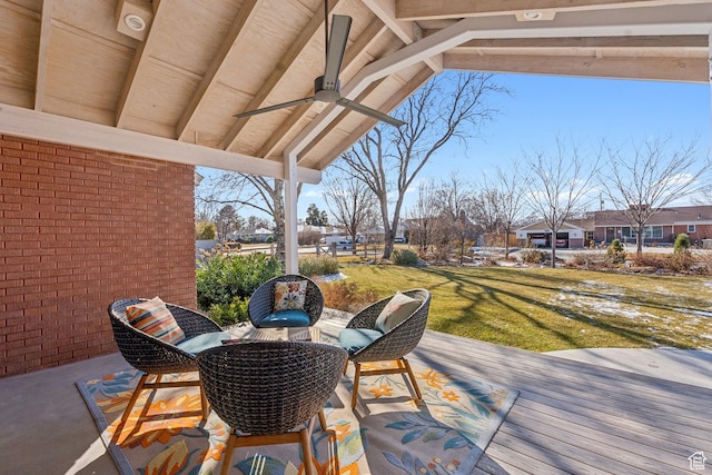 5419 S Kenwood Dr E, Salt Lake City, UT 84107 - view of patio featuring a ceiling fan