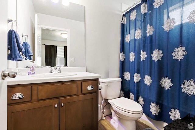 214 E Allegheny Pl S, Saratoga Springs, UT 84045 - full bathroom featuring toilet, vanity, and a shower with shower curtain