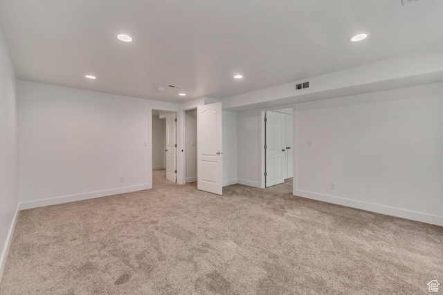 12972 S Cactus Berry Dr, Riverton, UT 84096 - unfurnished bedroom with visible vents, recessed lighting, light colored carpet, and baseboards