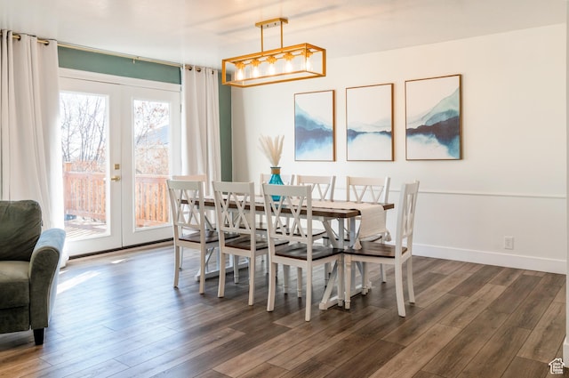 1105 S 500 W, Vernal, UT 84078 - dining room featuring french doors and dark hardwood / wood-style floors