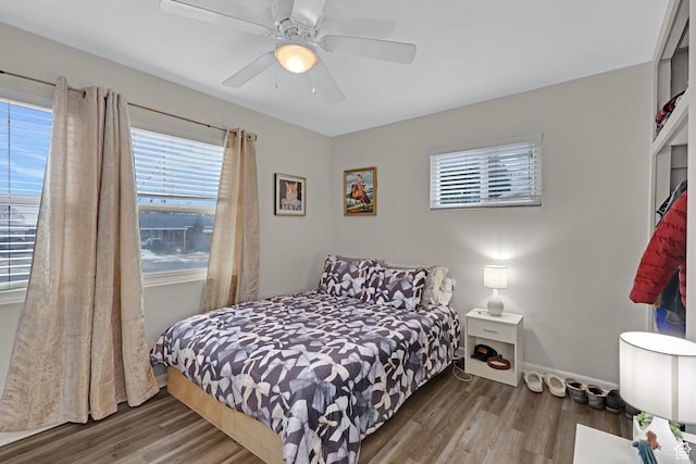 4868 S Ridgeline Dr, Washington Terrace, UT 84405 - bedroom with hardwood / wood-style flooring and ceiling fan