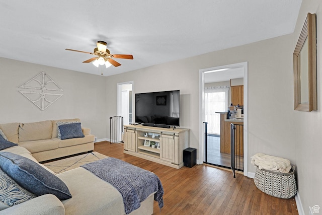 4868 S Ridgeline Dr, Washington Terrace, UT 84405 - living room featuring ceiling fan and light hardwood / wood-style flooring