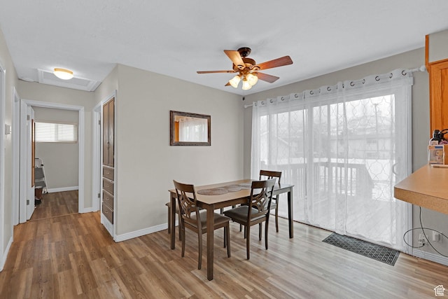 4868 S Ridgeline Dr, Washington Terrace, UT 84405 - dining area with ceiling fan and wood-type flooring