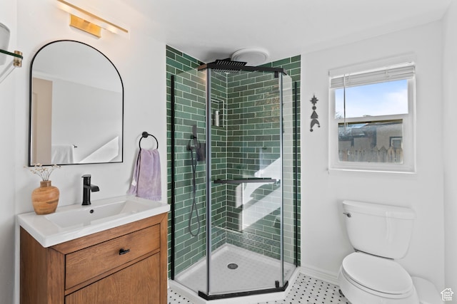7581 S Birch St, Midvale, UT 84047 - full bath featuring a stall shower, vanity, toilet, and baseboards
