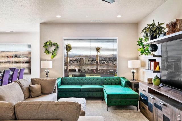 334 N 2020 W, Hurricane, UT 84737 - living room with a textured ceiling and light carpet