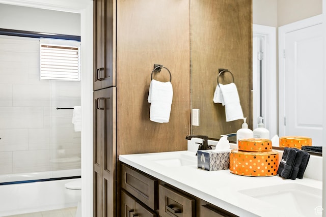334 N 2020 W, Hurricane, UT 84737 - full bathroom with combined bath / shower with glass door, vanity, and toilet