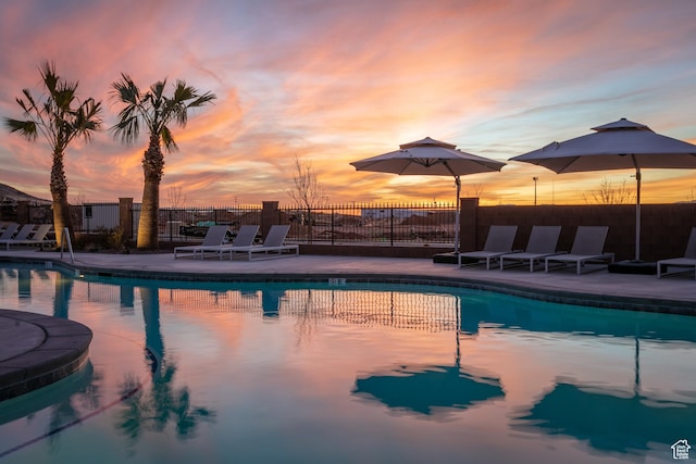 334 N 2020 W, Hurricane, UT 84737 - pool at dusk with a patio