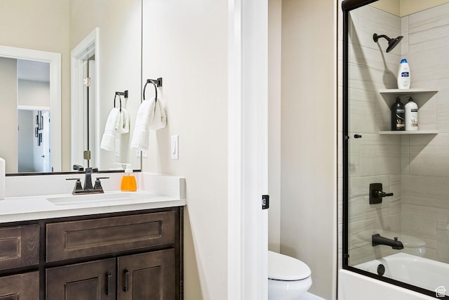 334 N 2020 W, Hurricane, UT 84737 - full bathroom featuring vanity, shower / bath combination with glass door, and toilet