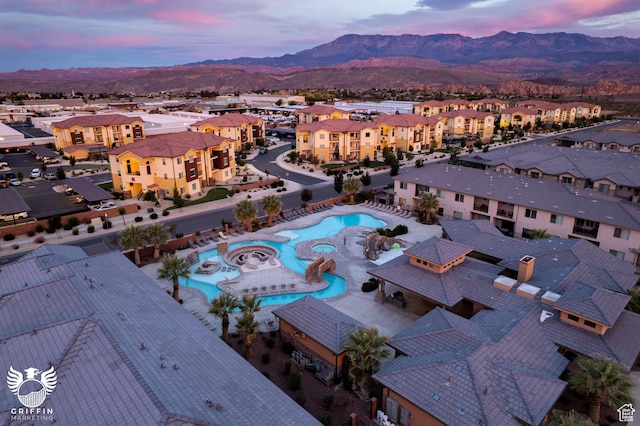334 N 2020 W, Hurricane, UT 84737 - aerial view at dusk featuring a mountain view