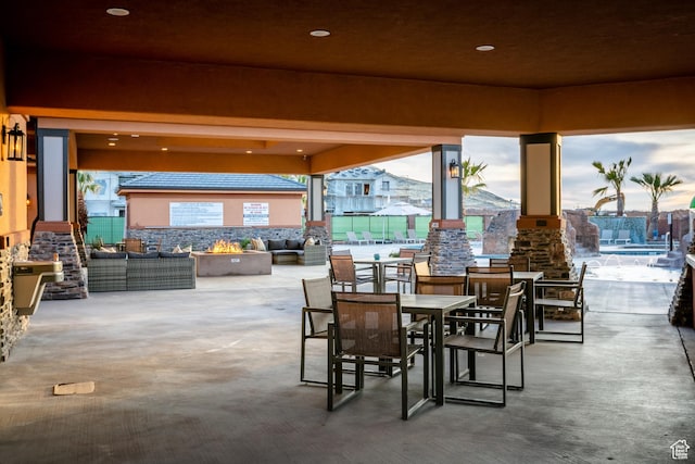 334 N 2020 W, Hurricane, UT 84737 - view of patio featuring a gazebo and an outdoor living space with a fire pit