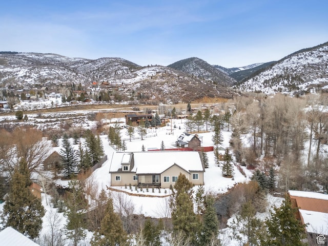 2326 Country Rd, Kamas, UT 84036 - snowy aerial view featuring a mountain view