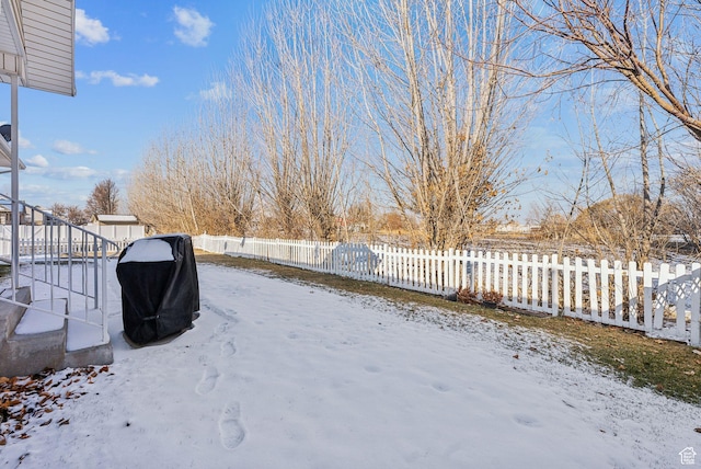 view of snowy yard