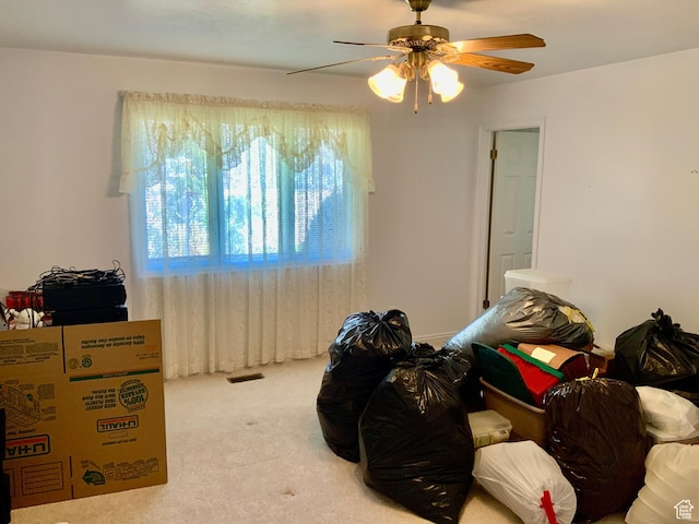 interior space featuring carpet