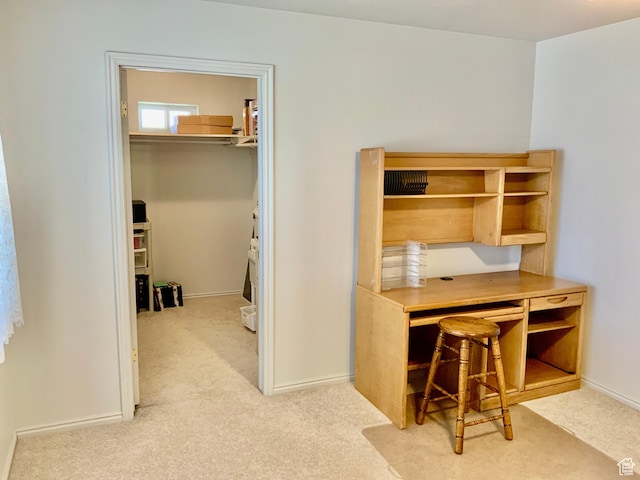 office with light colored carpet