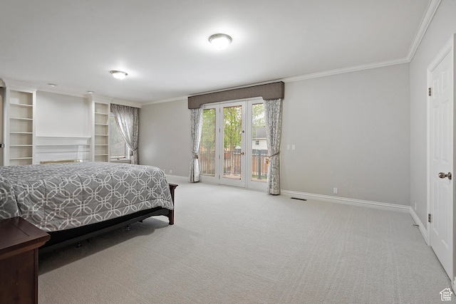 5845 Kerry Cir, Murray, UT 84107 - carpeted bedroom with ornamental molding and access to outside