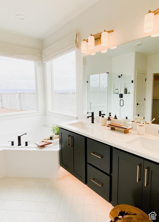 908 E 430 N Unit 18, Salem, UT 84653 - bathroom with a tub, tile patterned flooring, and vanity