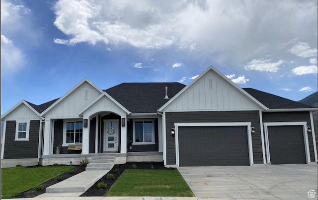 view of front of home with a garage
