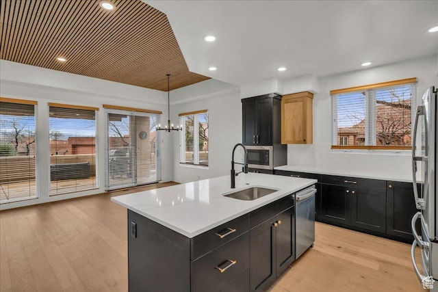 2255 N Tuweap Dr Unit 45, St George, UT 84770 - kitchen with appliances with stainless steel finishes, dark cabinets, a sink, and light wood-style flooring