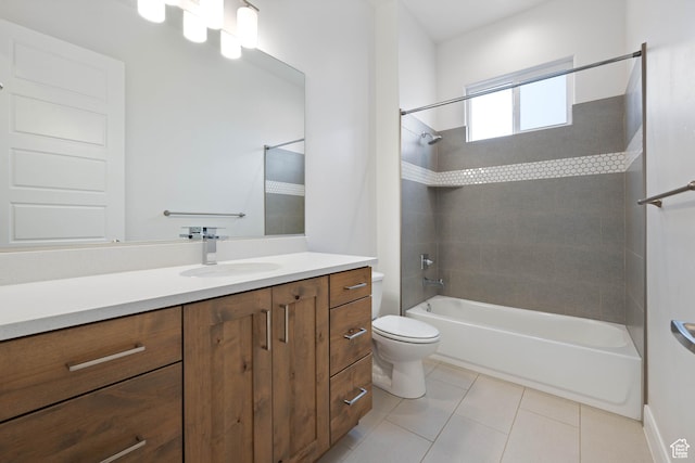 617 W 280 S, Ivins, UT 84738 - full bathroom with tile patterned floors, toilet, vanity, and tiled shower / bath combo