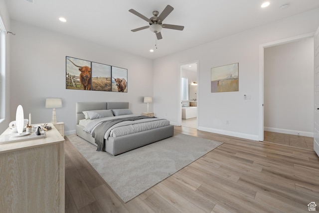 617 W 280 S, Ivins, UT 84738 - bedroom with ceiling fan, light wood-type flooring, and ensuite bath