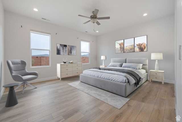 617 W 280 S, Ivins, UT 84738 - bedroom with light wood-type flooring and ceiling fan
