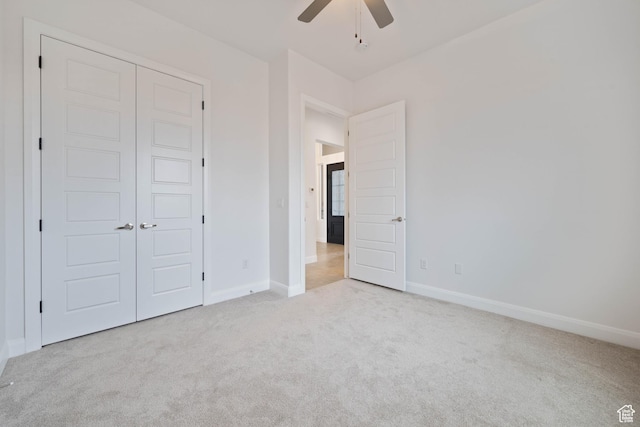 617 W 280 S, Ivins, UT 84738 - unfurnished bedroom with a closet, light colored carpet, and ceiling fan