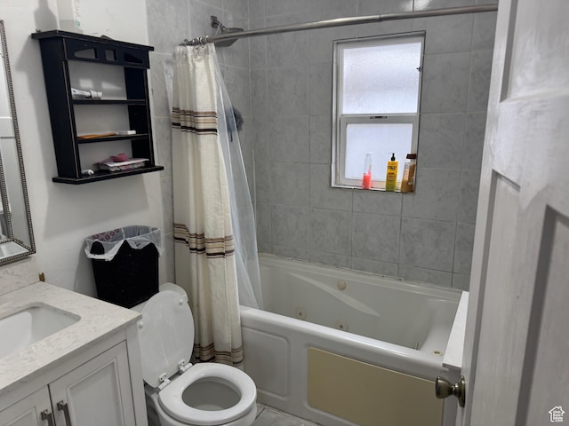 1135 S State St E, Salt Lake City, UT 84111 - bathroom with vanity, a combined bath / shower with jetted tub, and toilet